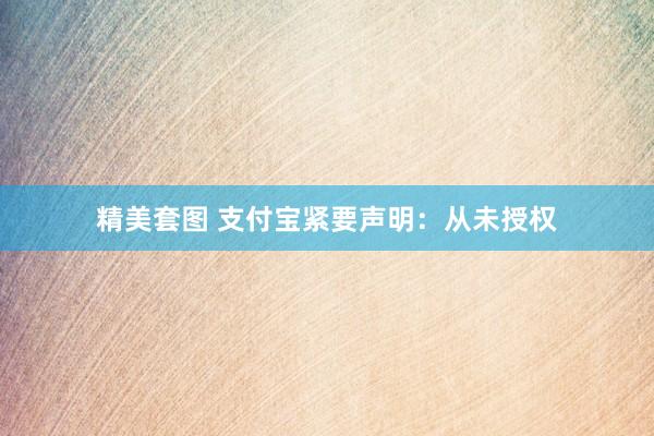 精美套图 支付宝紧要声明：从未授权