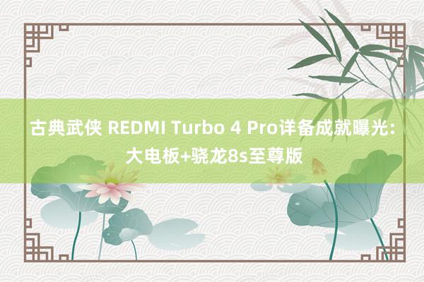 古典武侠 REDMI Turbo 4 Pro详备成就曝光: 大电板+骁龙8s至尊版