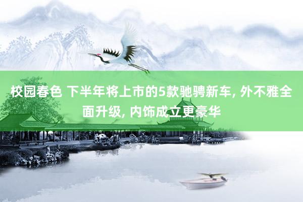 校园春色 下半年将上市的5款驰骋新车， 外不雅全面升级， 内饰成立更豪华